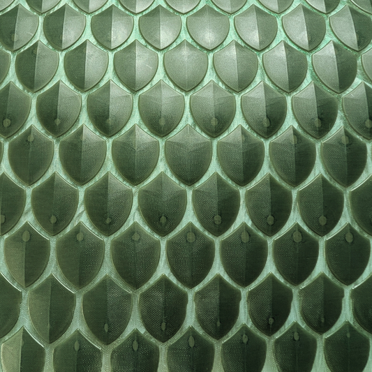 "Green With Envy" Green Dragon Scale Material Sheet – Flexible 3D Mythical Creature Skin for Crafting
